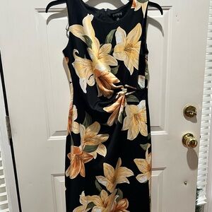 Enfocus Studio Black Dress with Yellow Floral Design